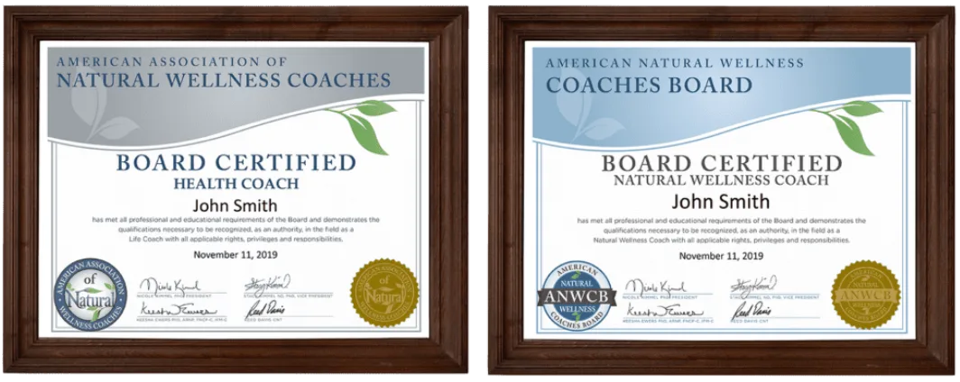 AANWC ANWCB Board Certified Health Coach | Natural Wellness Coach CertificationBoard Certified Health Coach Certificate – AANWC AANWC board certified health coach certificate mockup
