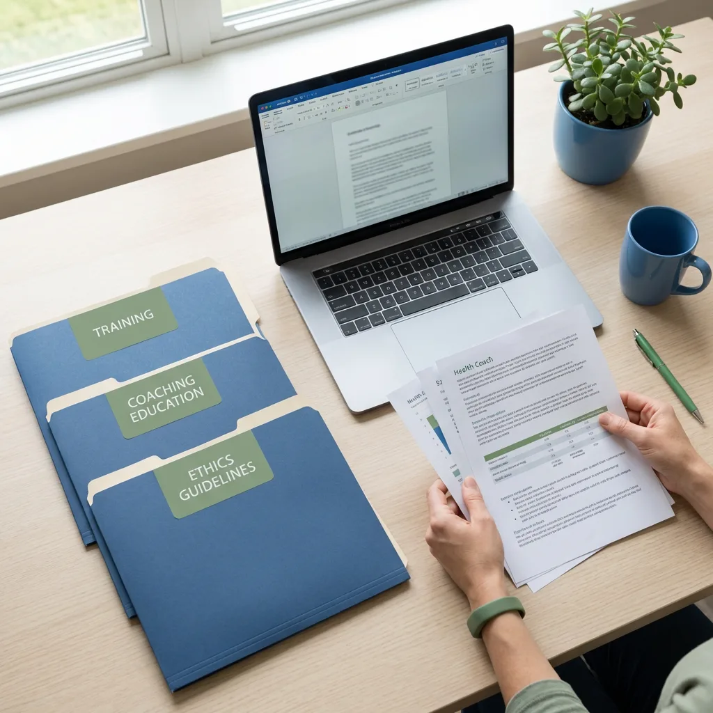 AANWC Health Coach Professional Preparation and Organization AANWC health coach organizing coaching notes and session materials aligned with AANWC health coach board certification preparation standards