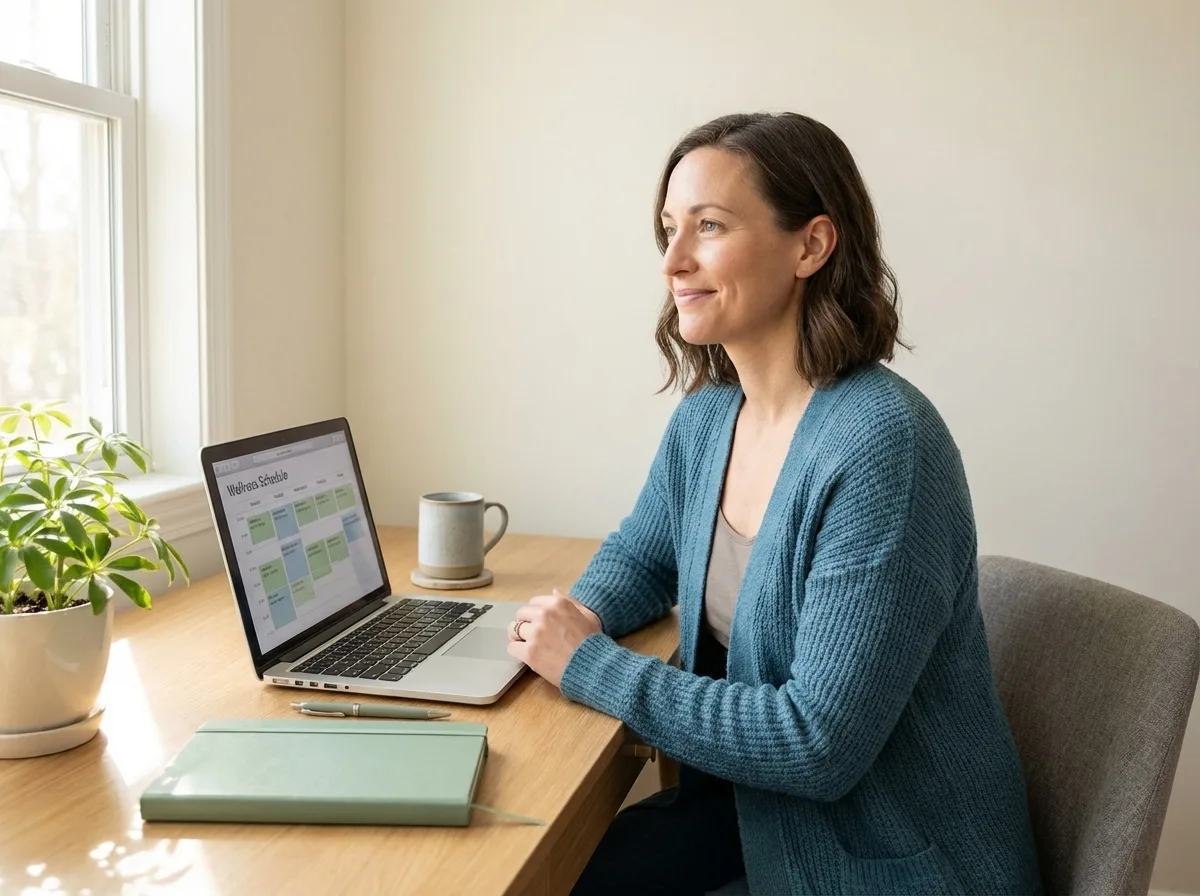 AANWC Health Coach Professional Identity and Credibility AANWC board certified health coach working confidently in a professional workspace supported by AANWC health coach board certification