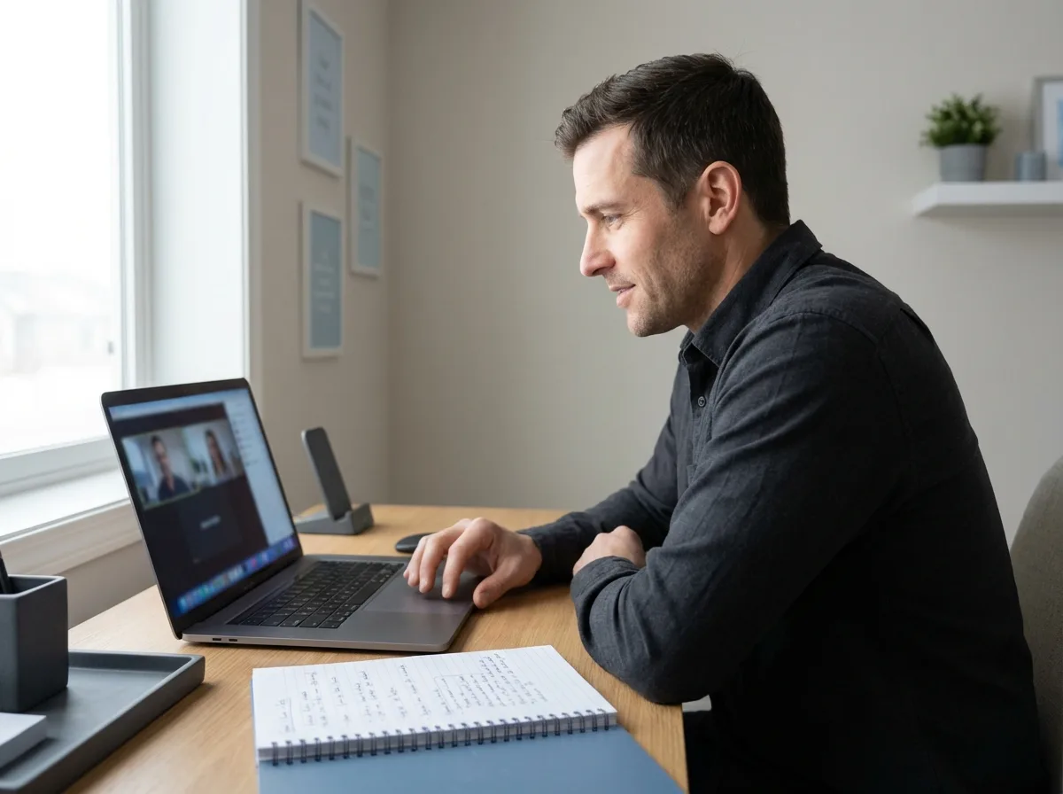 Virtual Health Coaching Session in Practice health coach conducting virtual session with client on laptop