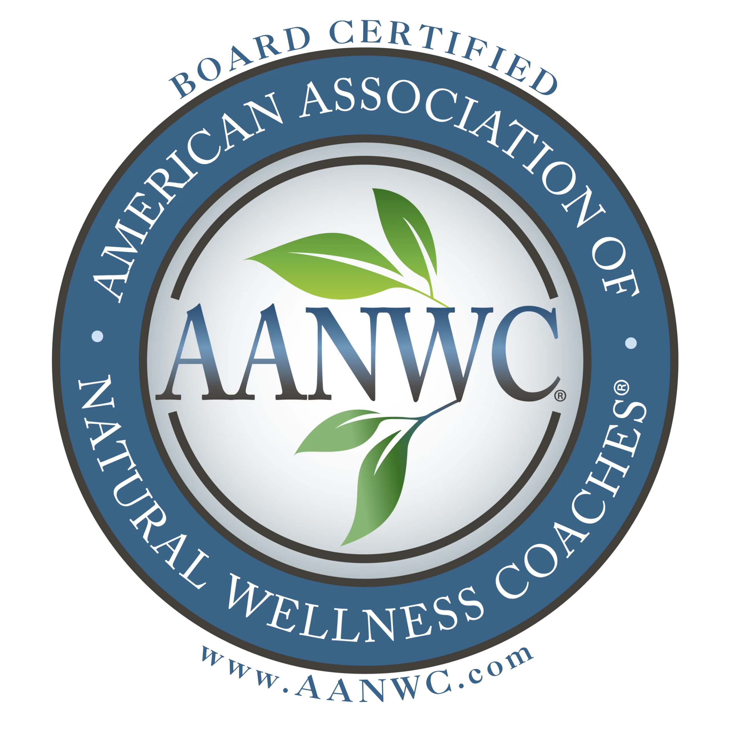 Board Certified American Association of Natural Wellness Coaches (AANWC) certification badge