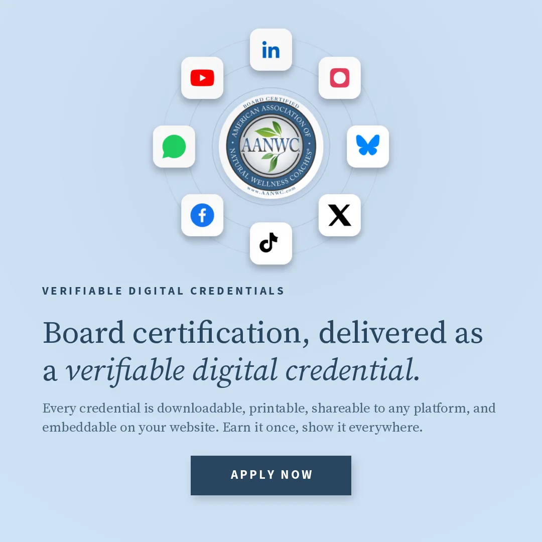 Verified AANWC board certification credential ready for sharing online.